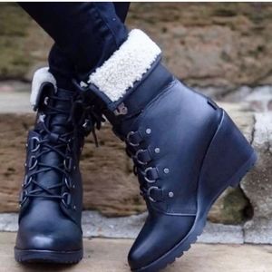 Sorel After Hours Lace-Up Waterproof Boots in Black